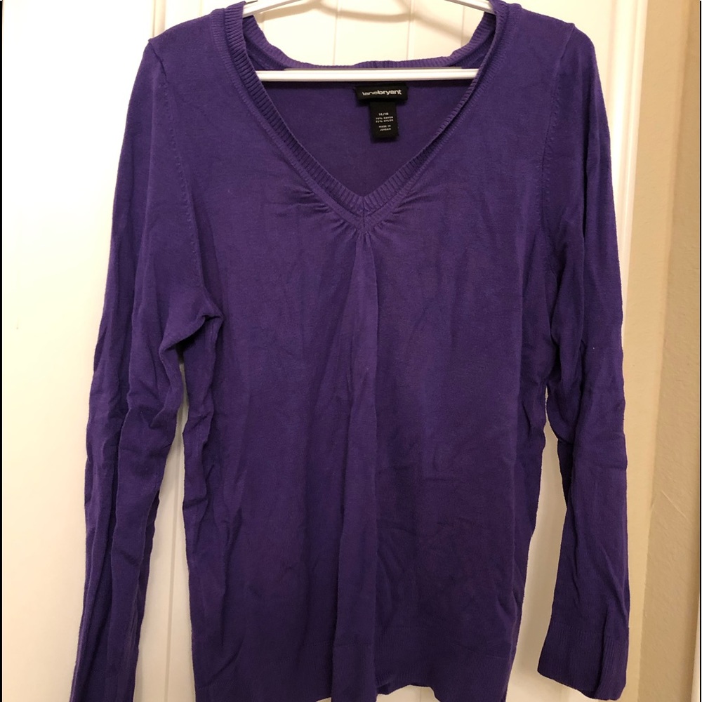 Purple V-Neck Sweater